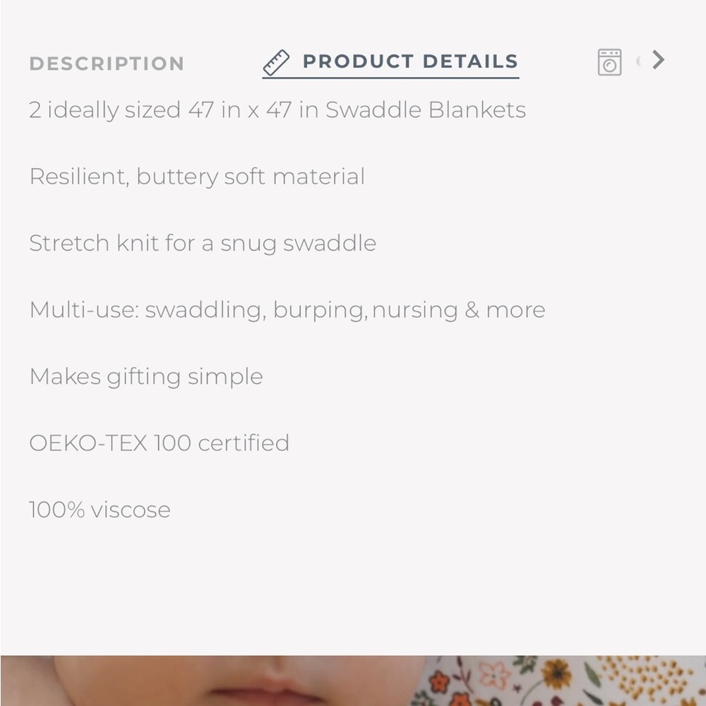 5 Bamboo baby swaddle blankets - Picture 7 of 8